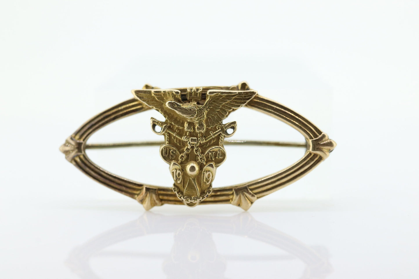 1919 US Navy Academy Pin. 14k Yellow Gold US NAVY Academy brooch. Bailey Banks Biddle Pin. st(130)