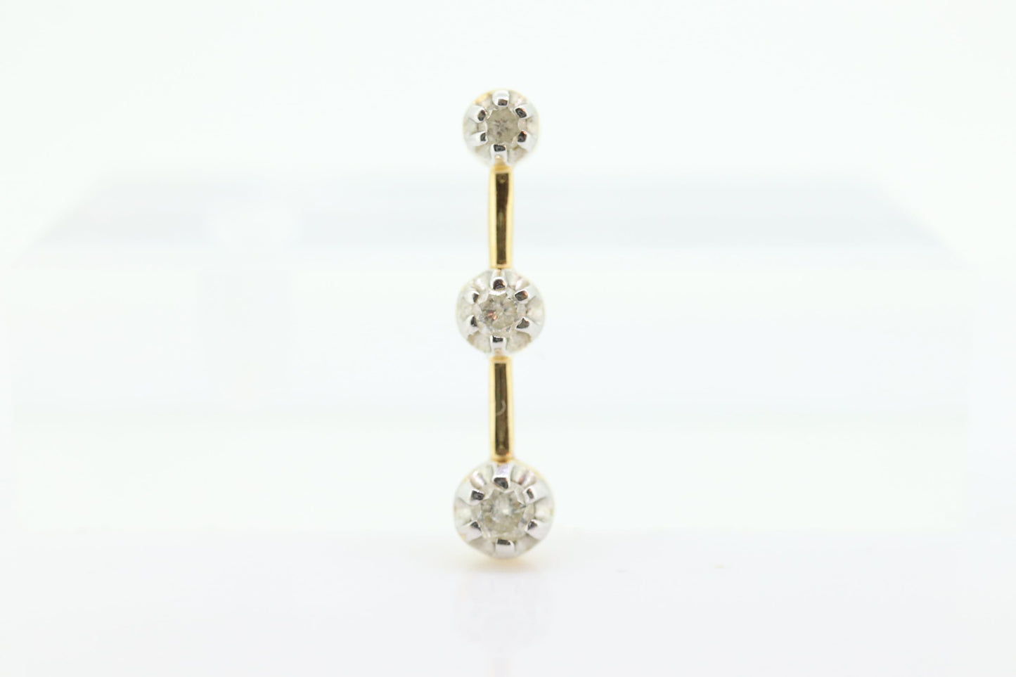 14k Diamond Pendant Charm. Three diamond pendant. Journey Past Present Future. st(40)