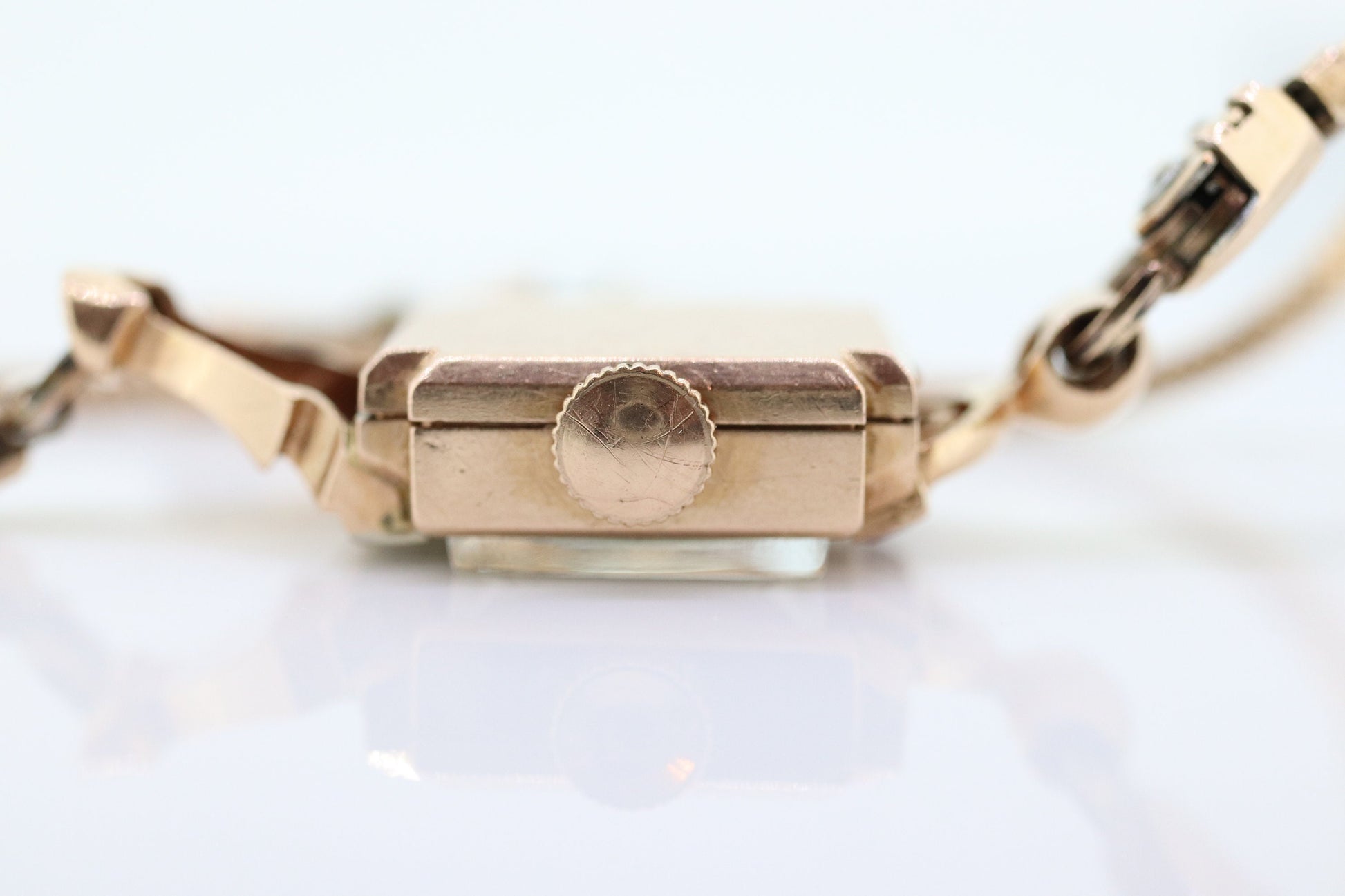 14k Tiffany & Co x Movado Womens Cocktail Watch. 14k Rose gold Manual Windup. 1950s Tiffany Movado Ruby Diamond Watch. st(360)