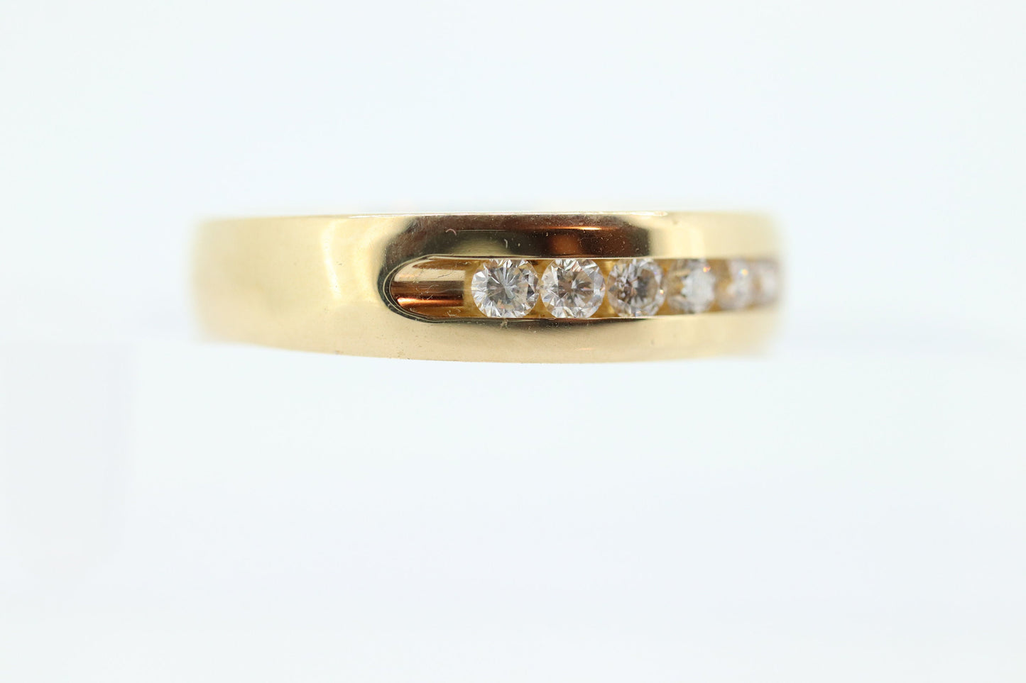 14k Channel Diamond Wedding eternity Band. Unisex Diamond channel eternity ring 0.50 ctw. Comfort fit.