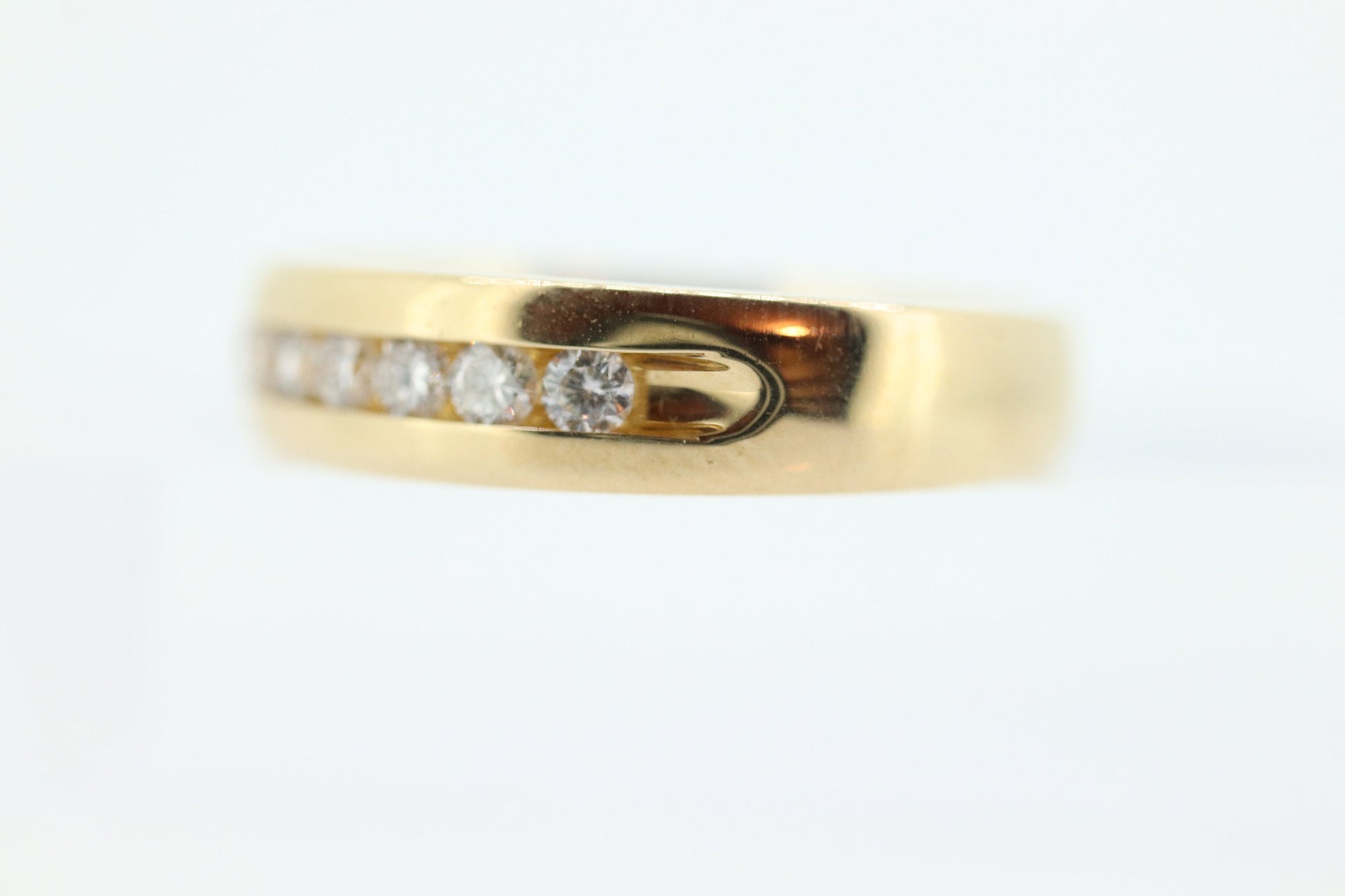14k Channel Diamond Wedding eternity Band. Unisex Diamond channel eternity ring 0.50 ctw. Comfort fit.