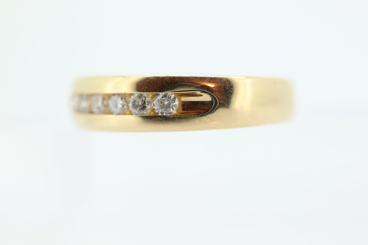 14k Channel Diamond Wedding eternity Band. Unisex Diamond channel eternity ring 0.50 ctw. Comfort fit.