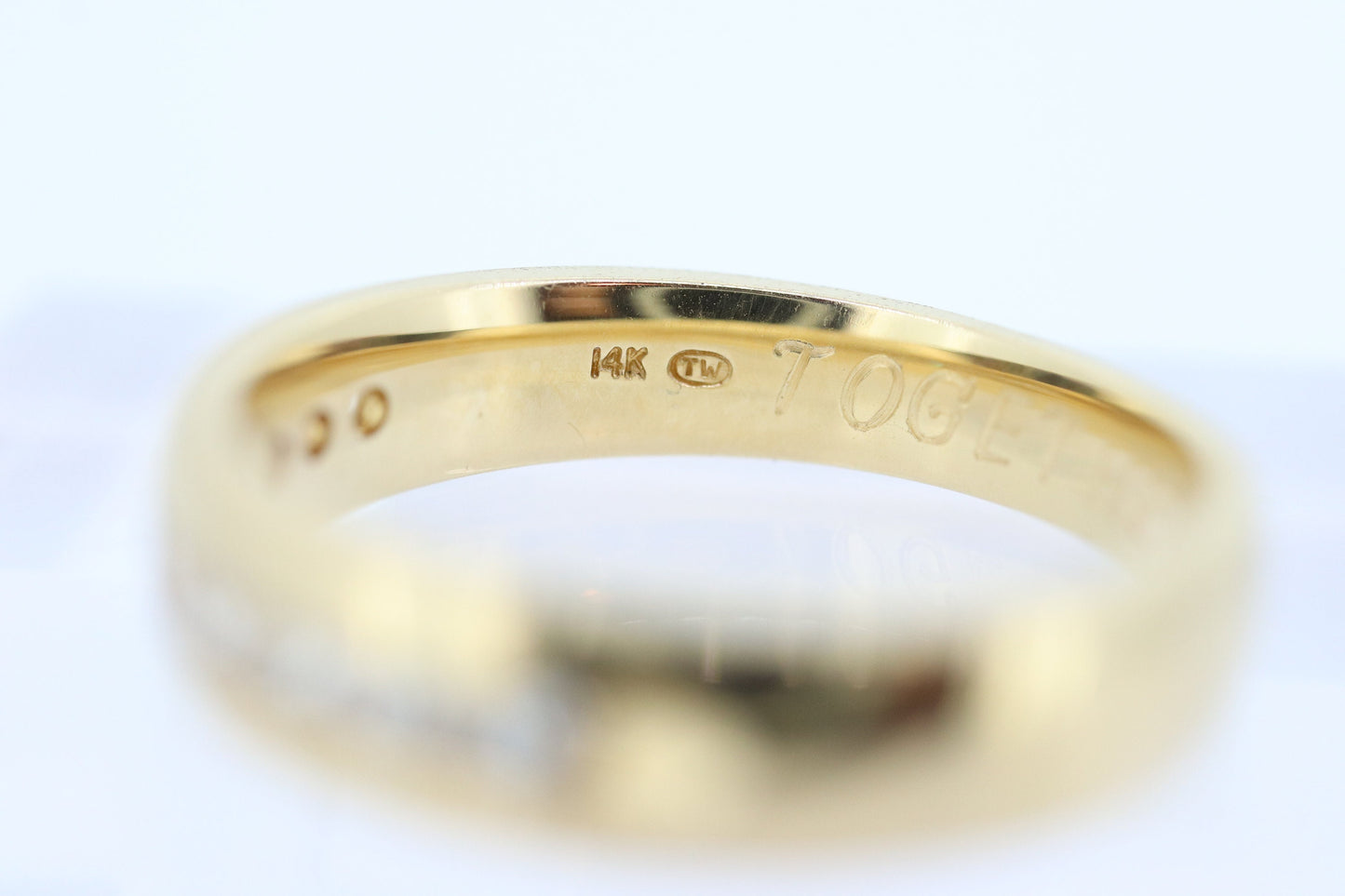 14k Channel Diamond Wedding eternity Band. Unisex Diamond channel eternity ring 0.50 ctw. Comfort fit.