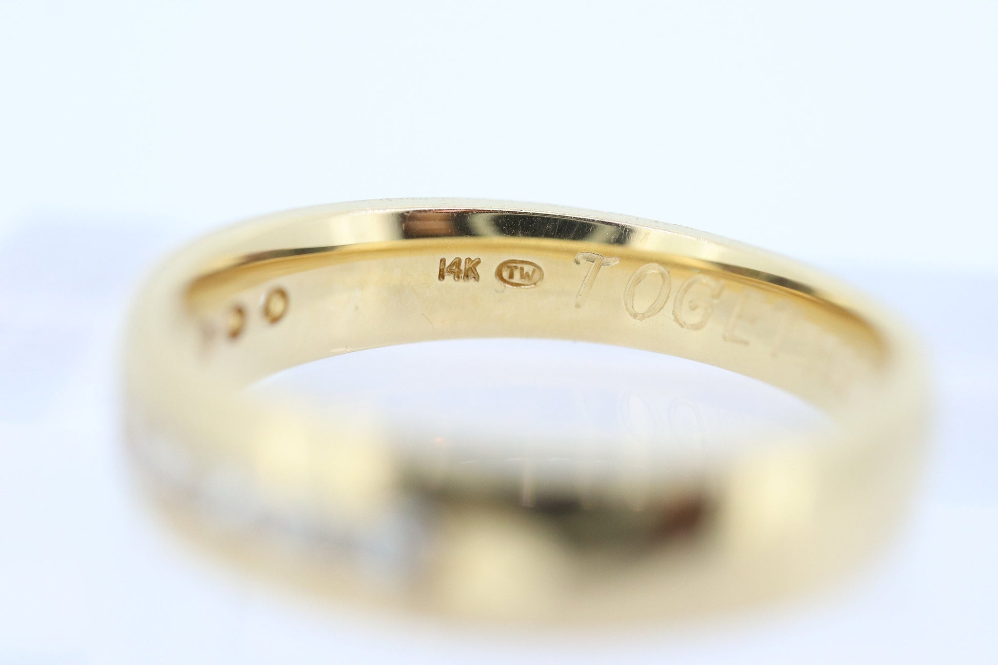 14k Channel Diamond Wedding eternity Band. Unisex Diamond channel eternity ring 0.50 ctw. Comfort fit.