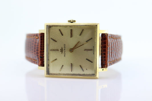 18k MOVADO SQUARE Manual Watch. Movado Vintage Tank