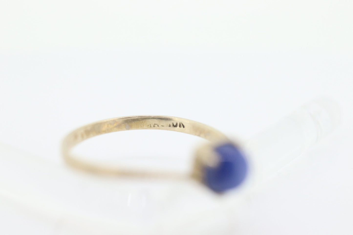 Linde Blue STAR Sapphire Solitaire  ring. 10k White gold sapphire solitaire. Dainty Blue Star Sapphire bypass ring. st(43)