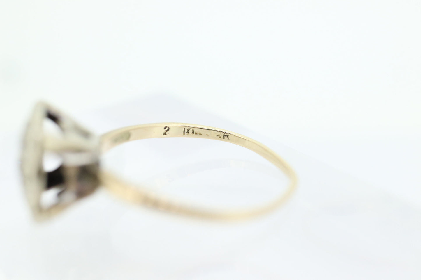 Diamond Daisy Cluster Elevated on Ring. 10k Art Deco Diamond Pave square cathedral. st(92)