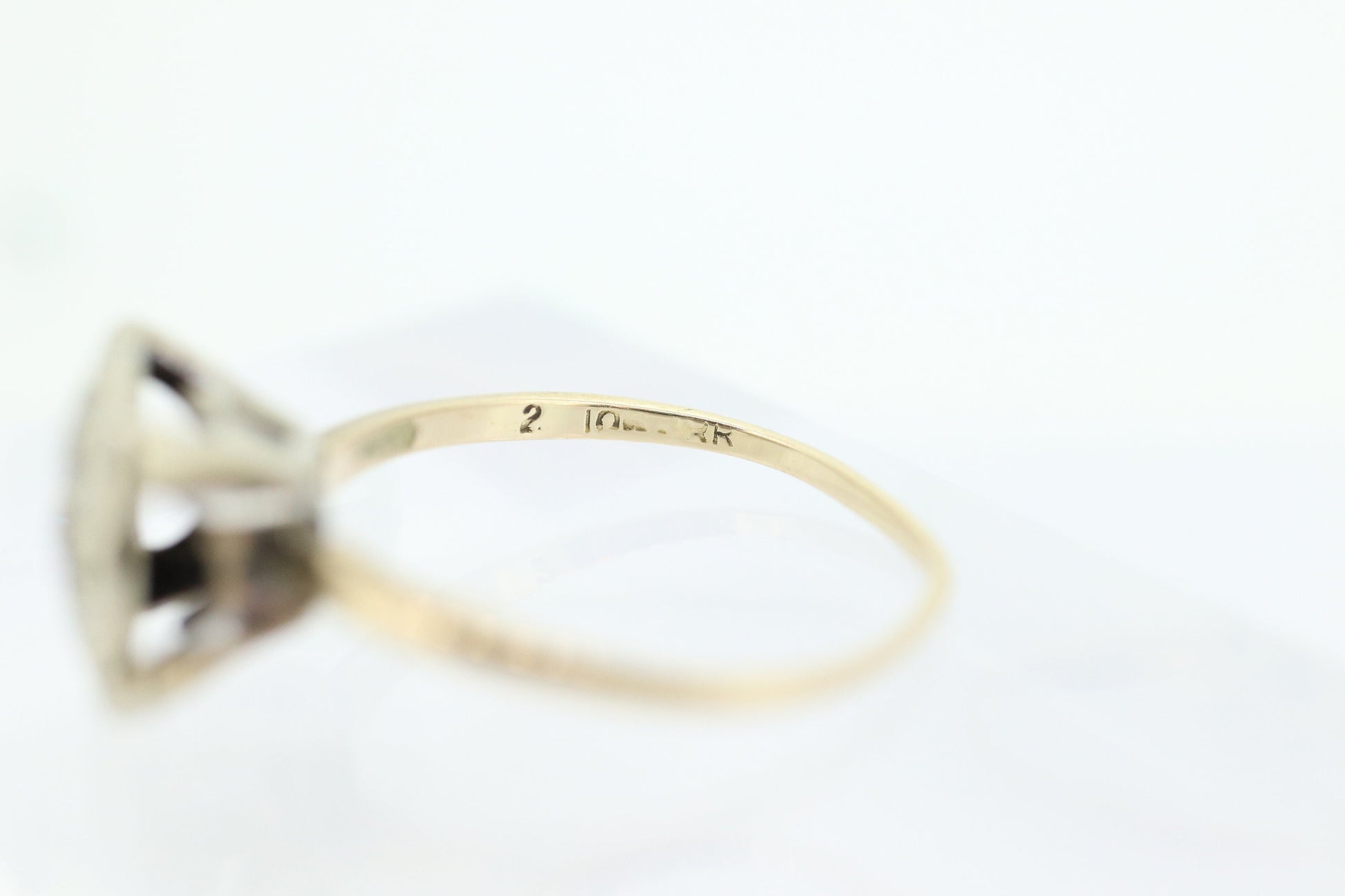 Diamond Daisy Cluster Elevated on Ring. 10k Art Deco Diamond Pave square cathedral. st(92)