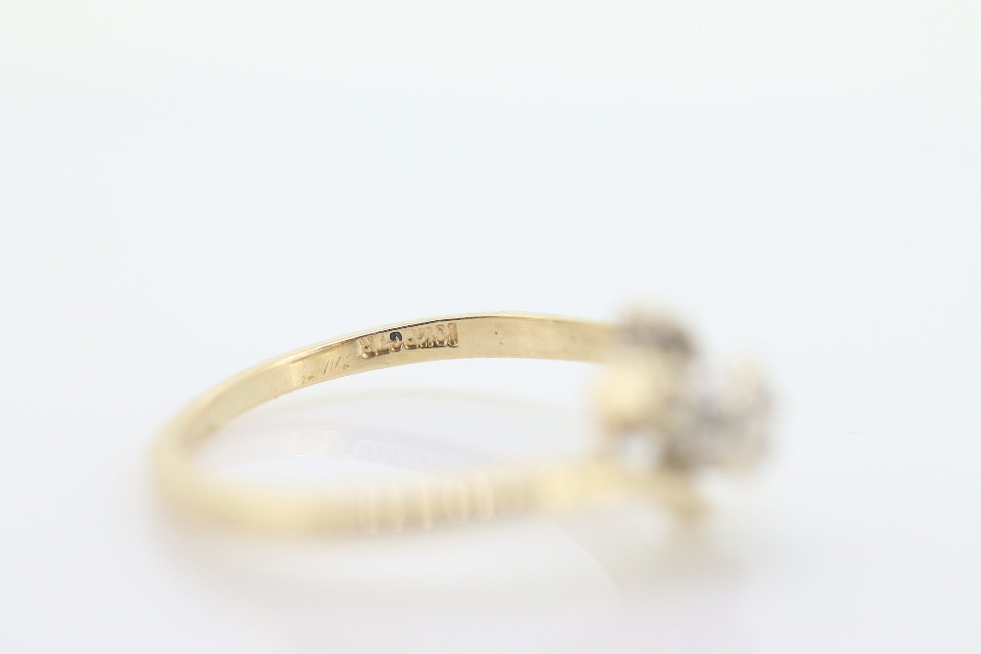 Diamond Cluster Ring. Diamond Ring. 10k Gold Ring. 3 Diamond bypass Ring. Engagement Ring st(35)