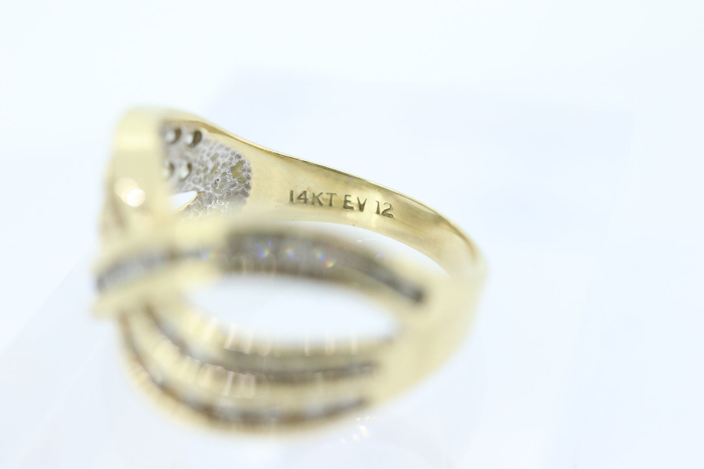 14k Diamond Cross X X X channel band. Diamond X Infinity Ring. Diamond Eternity band.
