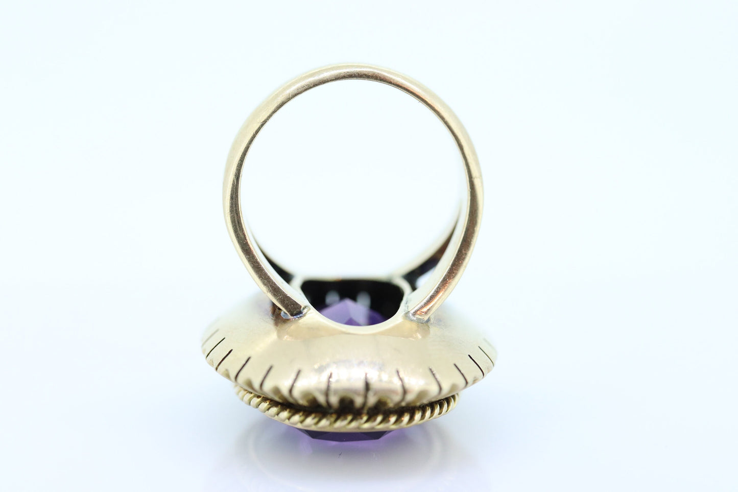 Art Deco Amethyst Ring. 14k Gold and a HUGE 16 ct Amethyst Ring. Size 6.5 Womens. February Amethyst. Art Deco Cocktail Ring.