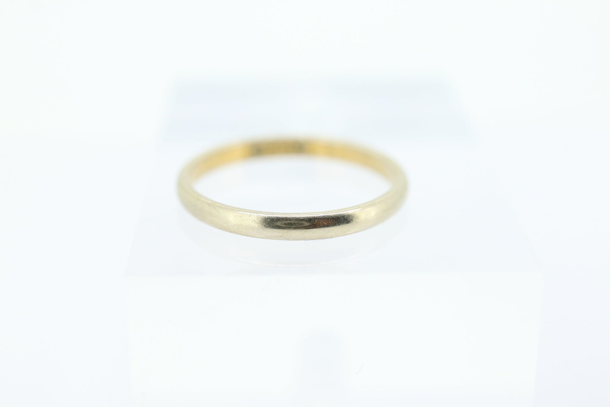 Vintage 14K White Gold Wedding Band 2mm. Sz 6.75 Promise band, engagement, gold ring, stackable ring, minimalist