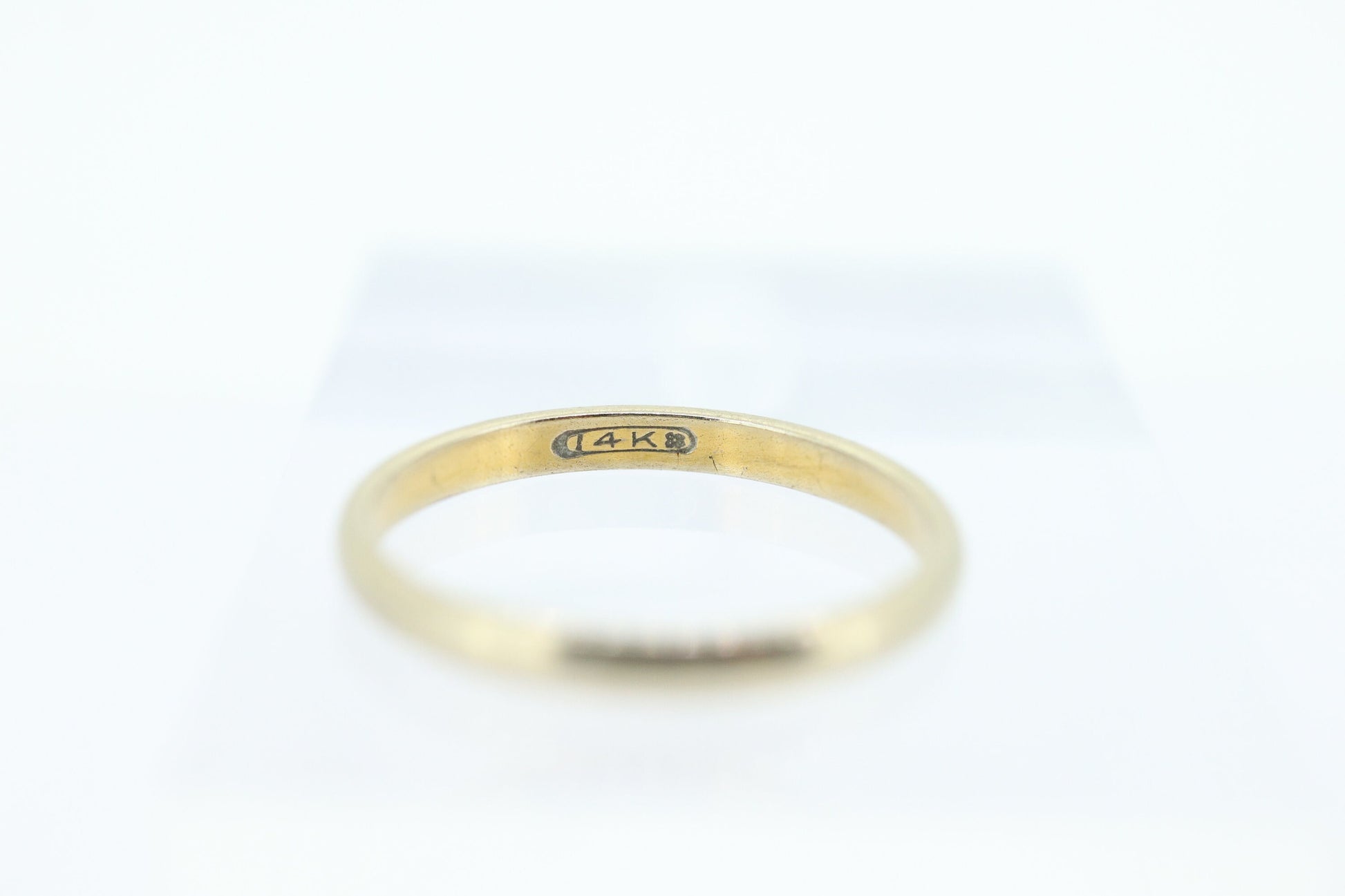 Vintage 14K White Gold Wedding Band 2mm. Sz 6.75 Promise band, engagement, gold ring, stackable ring, minimalist