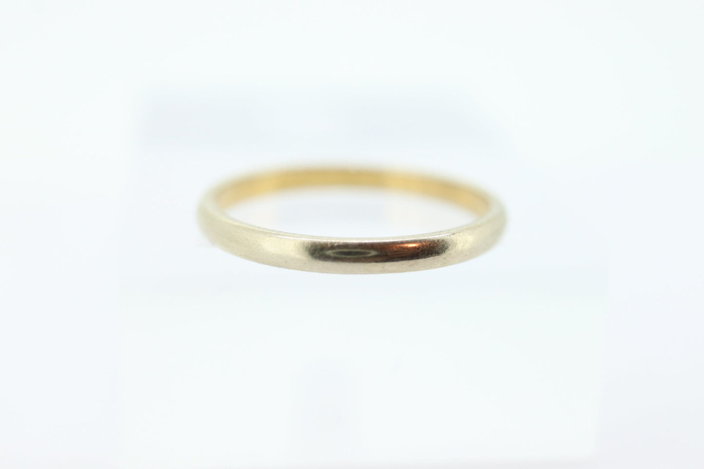 Vintage 14K White Gold Wedding Band 2mm. Sz 6.75 Promise band, engagement, gold ring, stackable ring, minimalist