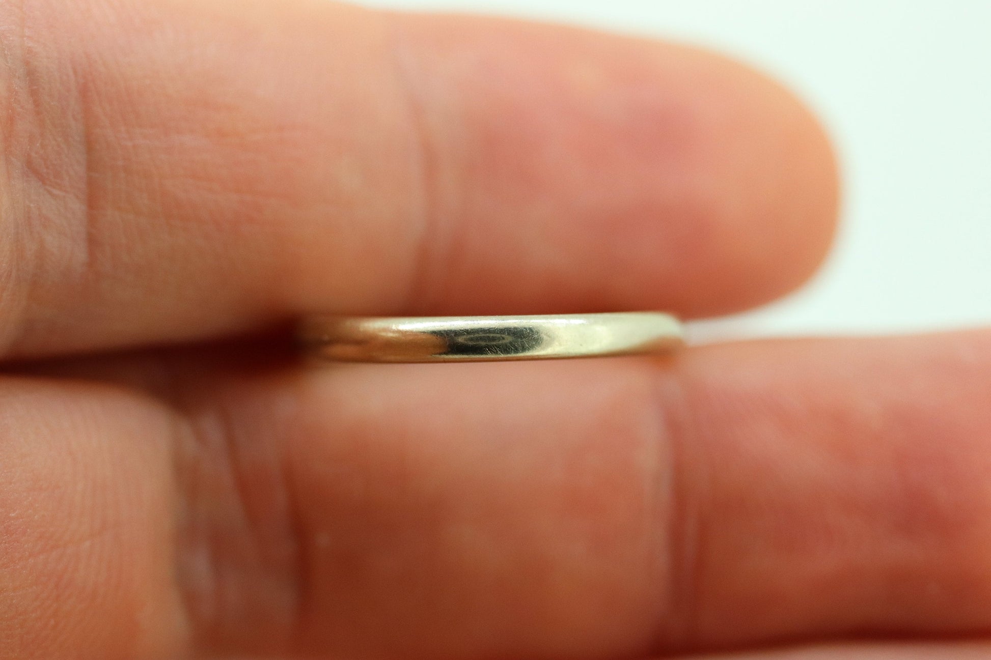 Vintage 14K White Gold Wedding Band 2mm. Sz 6.75 Promise band, engagement, gold ring, stackable ring, minimalist