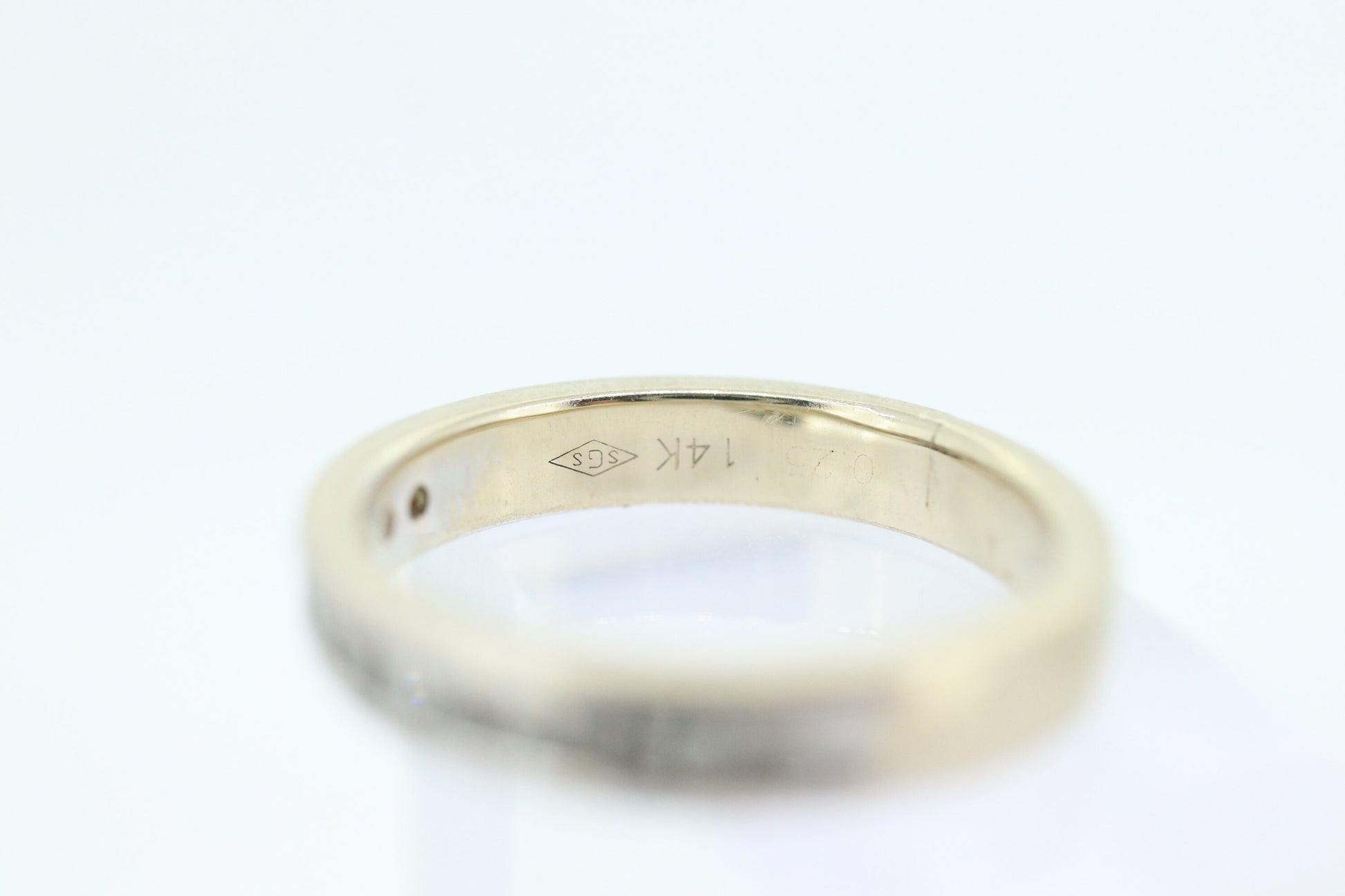 14k Channel Diamond Eternity Wedding Band. Unisex Diamond channel eternity ring . Comfort fit. st(176)