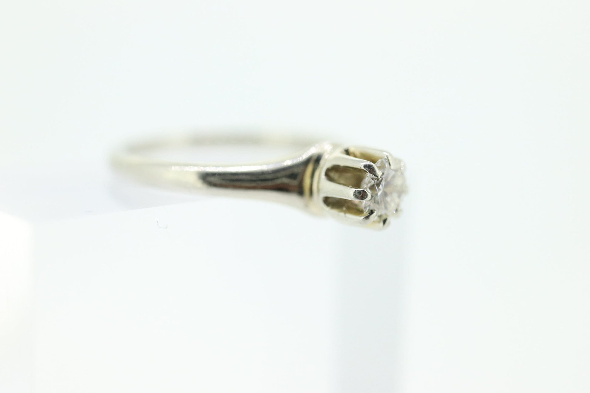 14k TRAUB Orange Blossom Ring. Diamond Solitaire Claw Set. Antique ORANGE Blossom Ring. Stock(230)