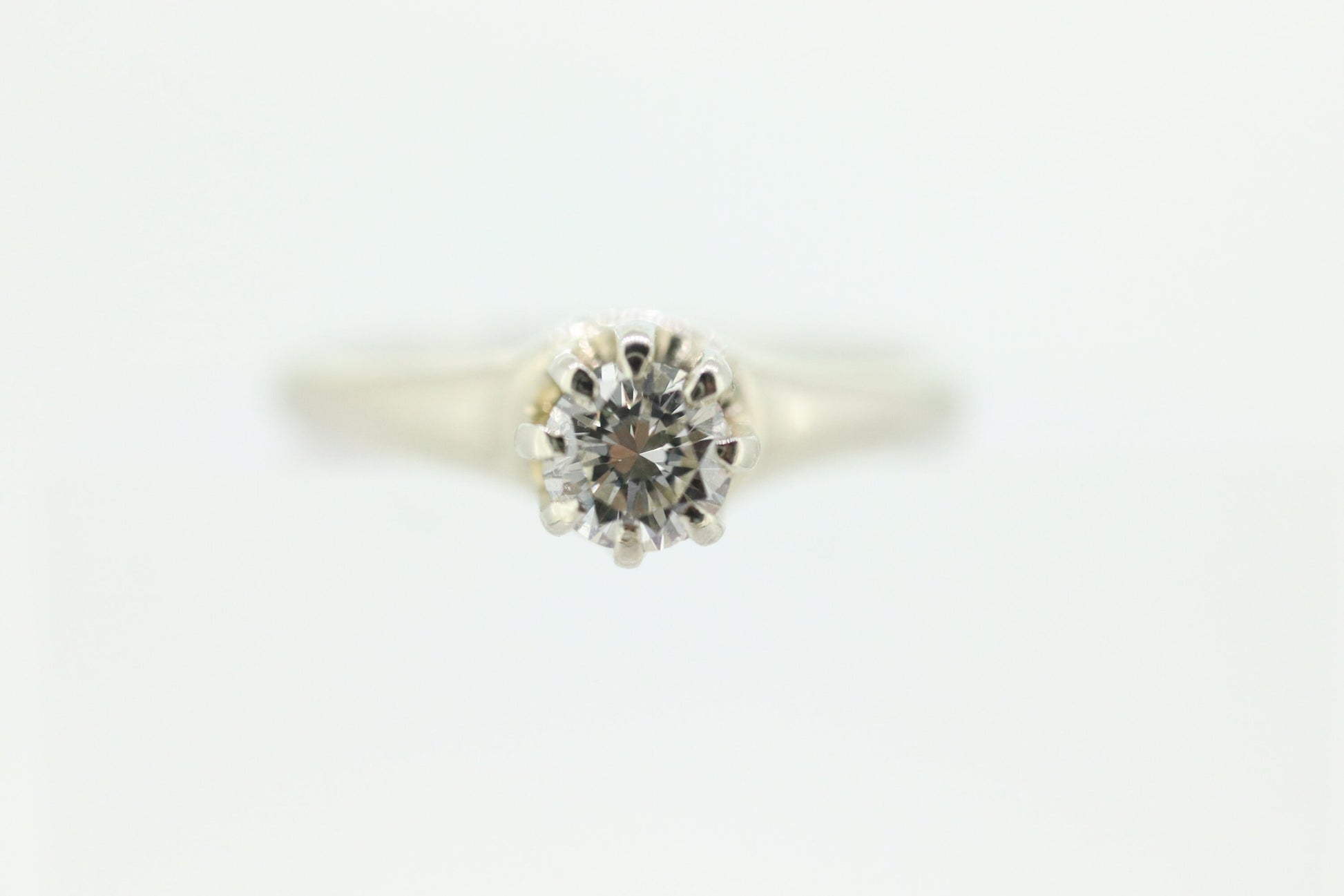 14k TRAUB Orange Blossom Ring. Diamond Solitaire Claw Set. Antique ORANGE Blossom Ring. Stock(230)