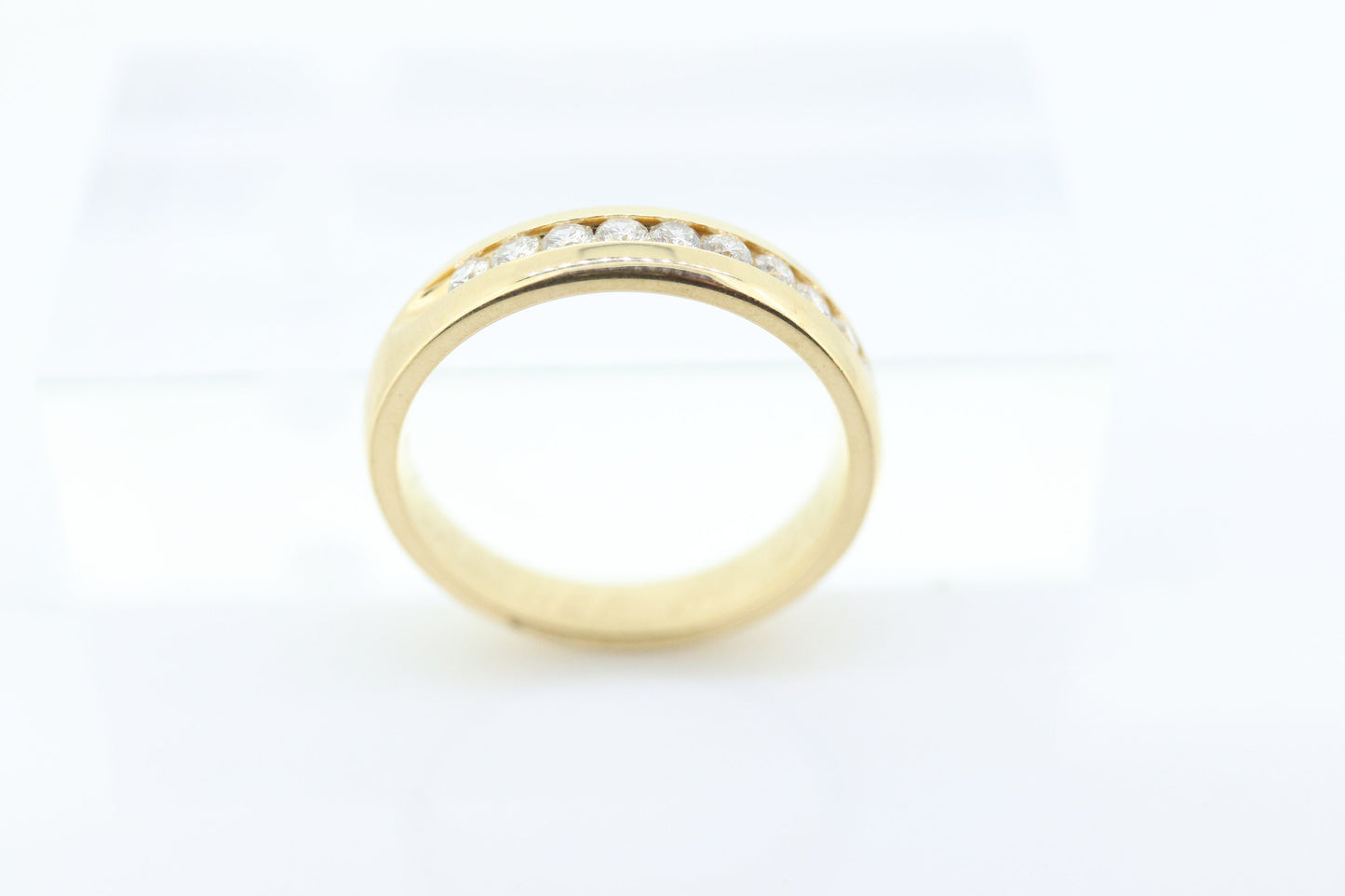 14k Channel Diamond Wedding eternity Band. Unisex Diamond channel eternity ring 0.50 ctw. Comfort fit.