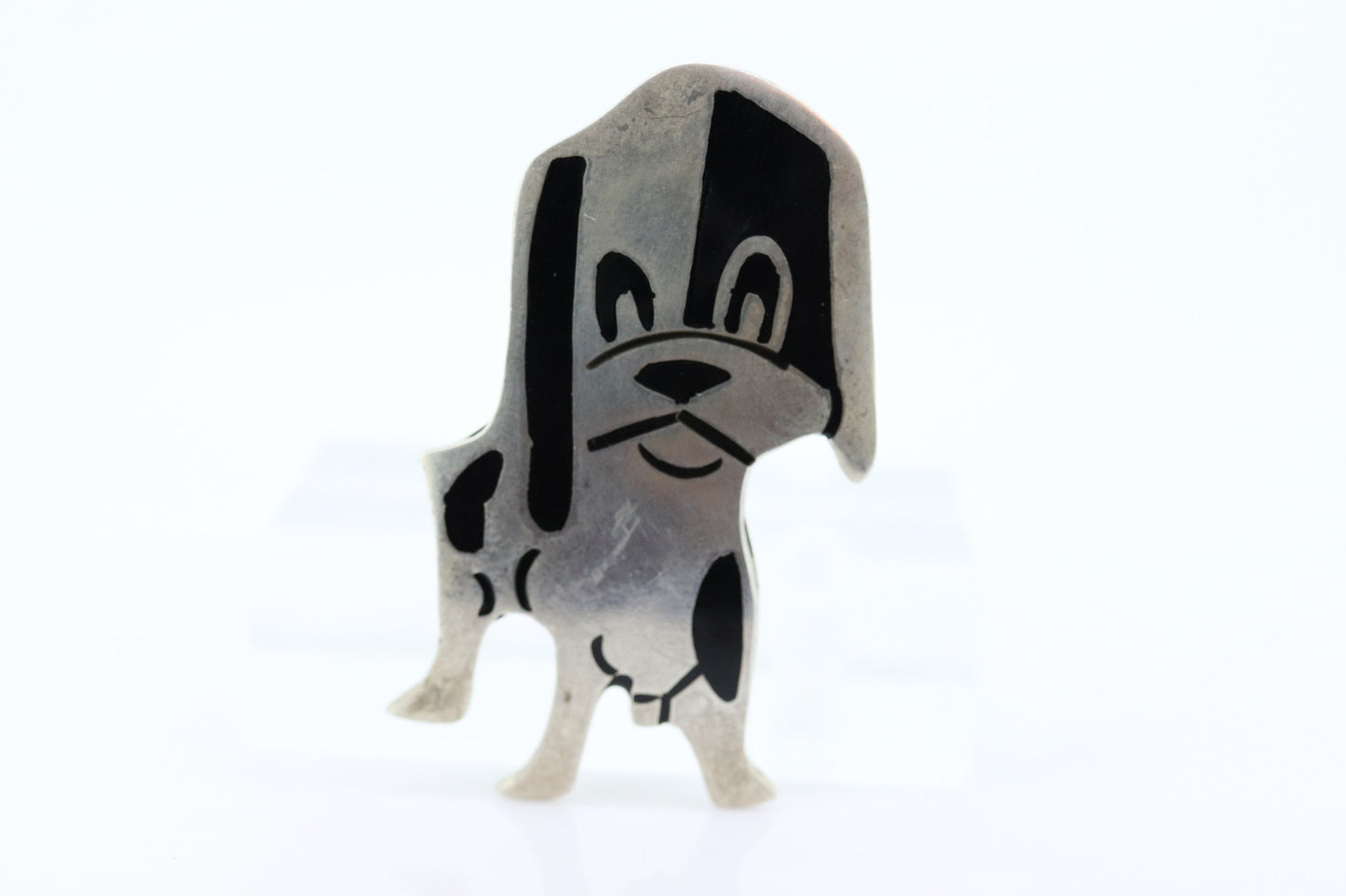 PUPPY DOG sterling silver brooch. Vintage Large 925 Sterling Silver Pup Puppy Buddy Dog Canine Brooch pin. st(15)