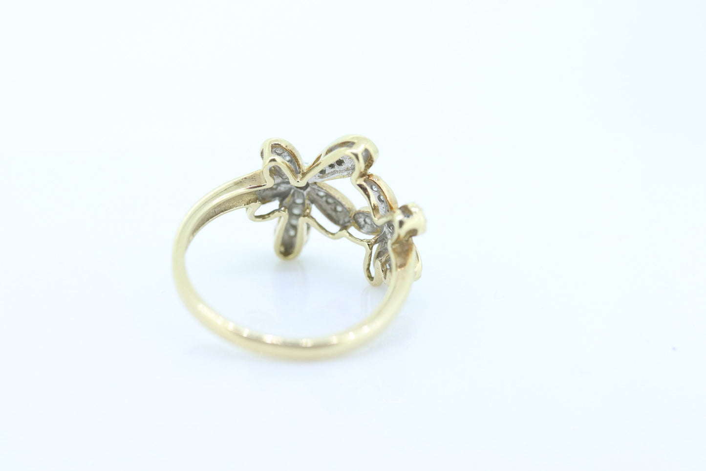 10k Flower Blossom Diamond Set Cocktail ring. Daisy Ring 10k Gold. Flower Ring. Daisy ring. st(51/74)