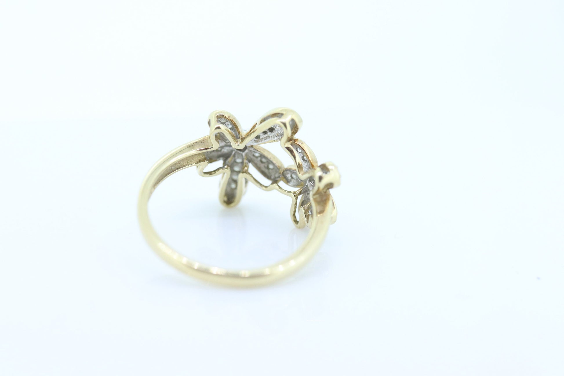 10k Flower Blossom Diamond Set Cocktail ring. Daisy Ring 10k Gold. Flower Ring. Daisy ring. st(51/74)