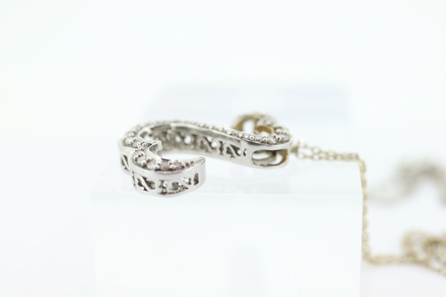 14k Jane Seymour Open Heart diamond pendant and necklace. 14k LARGE Double Heart JWBR Diamond Infinity Pendant. st(179)