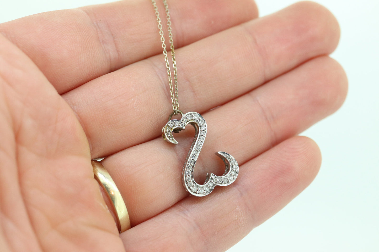 14k Jane Seymour Open Heart diamond pendant and necklace. 14k LARGE Double Heart JWBR Diamond Infinity Pendant. st(179)