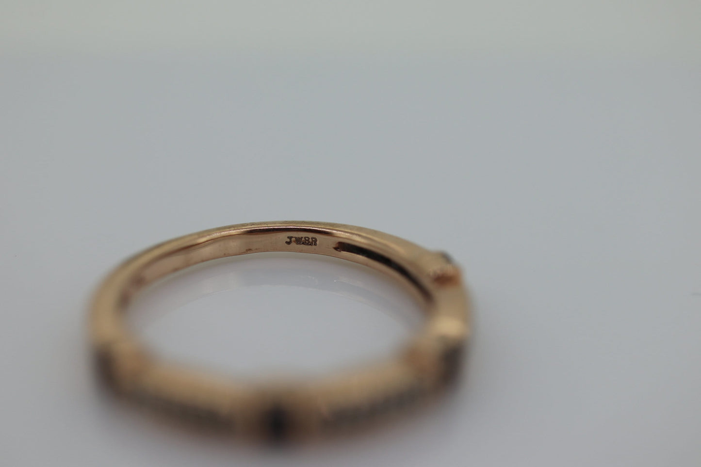 10k Rose Gold and Black Diamond eternity band. diamond band.