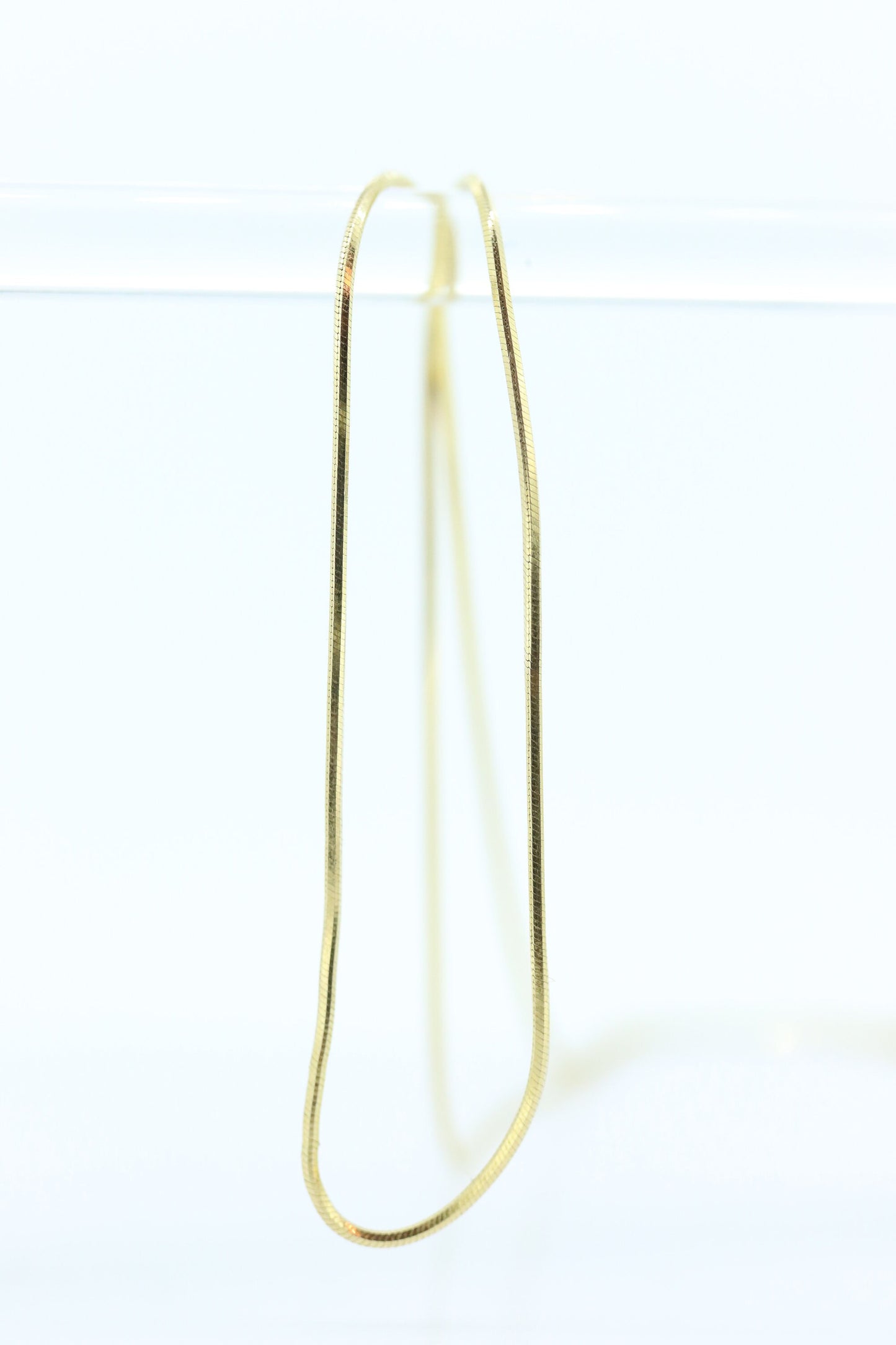14k Round Omega Necklace. 14k Yellow Gold OMEGA Snake chain Necklace. 1mm 16in length. st46