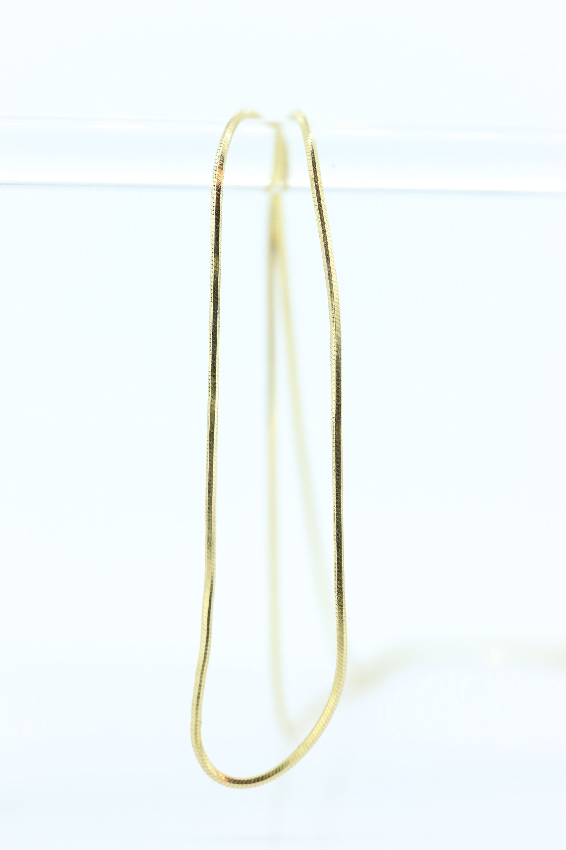 14k Round Omega  Necklace. 14k Yellow Gold OMEGA Snake chain Necklace. 1mm 16in length. st46