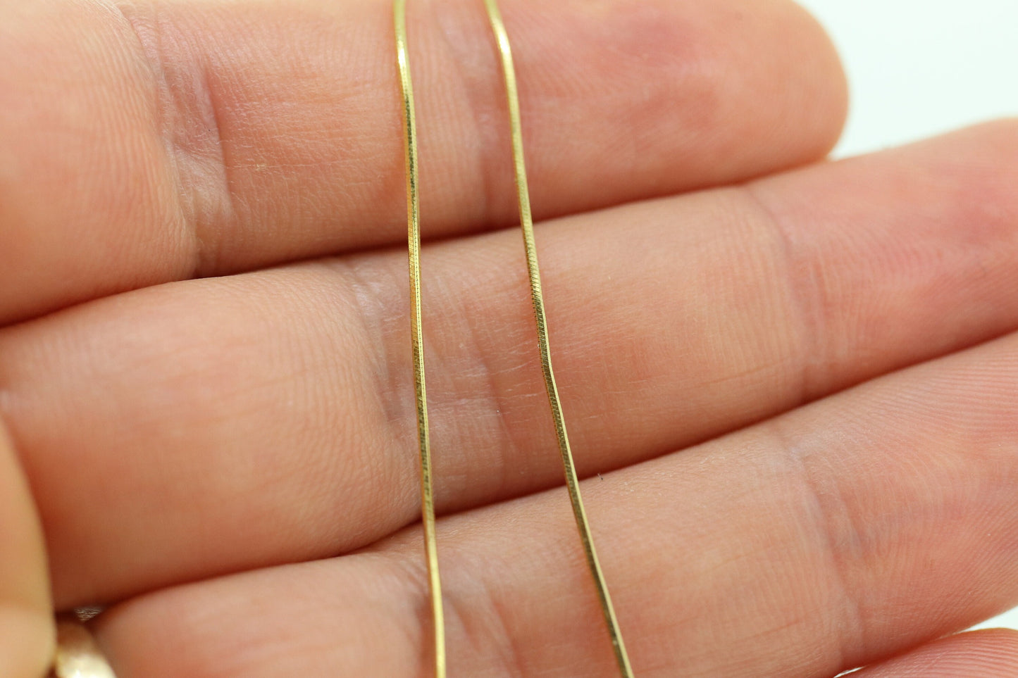 14k Round Omega Necklace. 14k Yellow Gold OMEGA Snake chain Necklace. 1mm 16in length. st46
