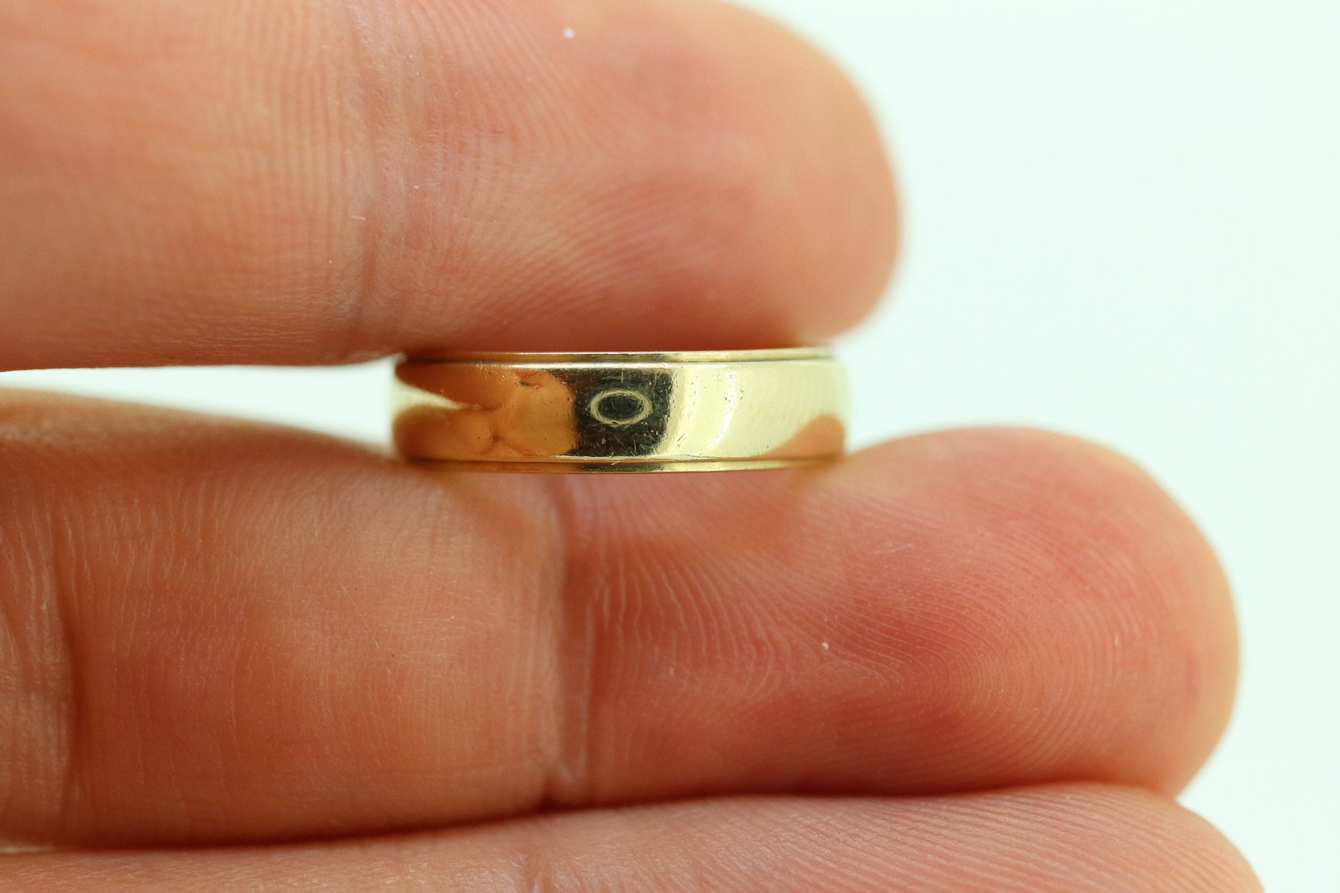 ARTCARVED JR Wood and Sons 14k Gold wide wedding band Ring Sz 4.75