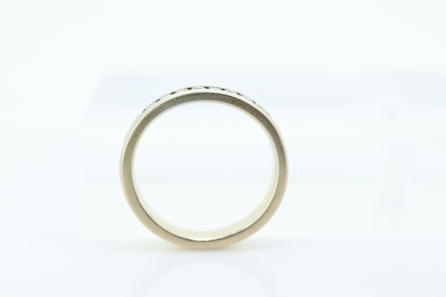 14k Channel Diamond Eternity Wedding Band. Unisex Diamond channel eternity ring . Comfort fit. st(176)