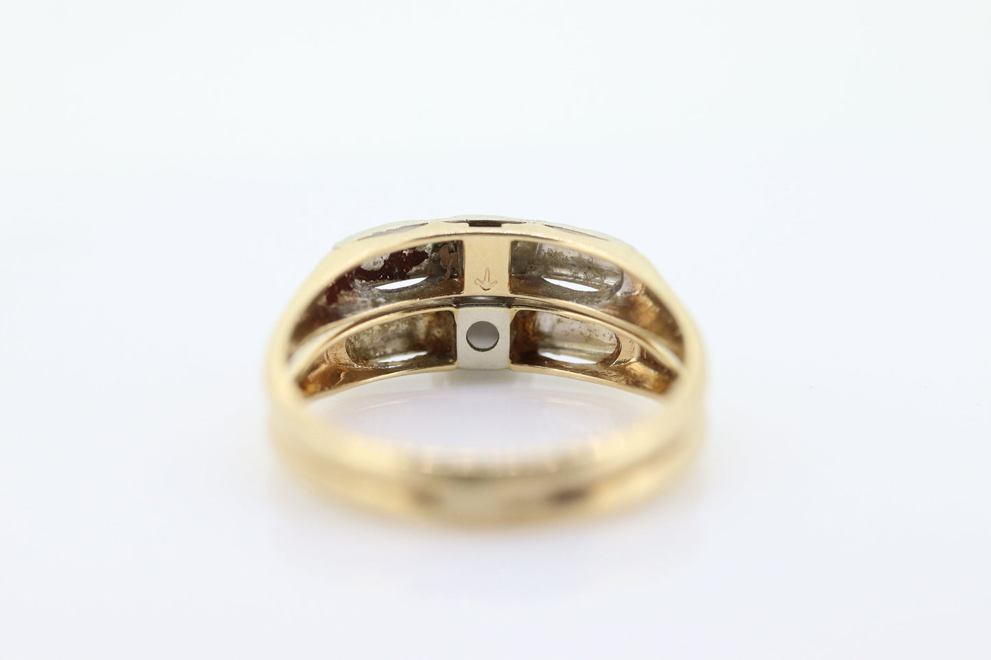 Art Deco Engagement Wedding Diamond Ring Set. Vintage 1930s or 1940s Wedding Ring Set. 14k Multi-Tone with a Diamond. st(165)