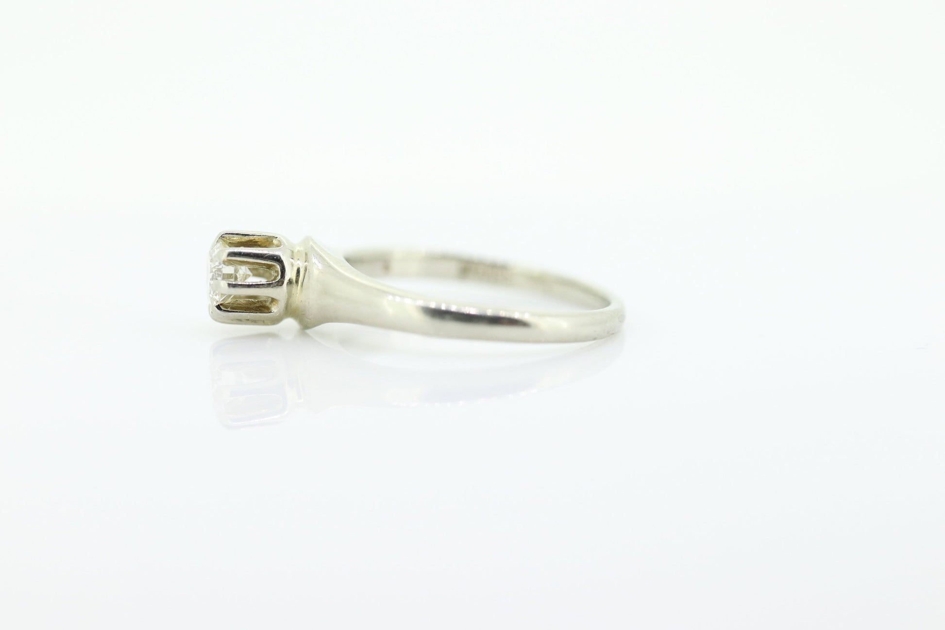 14k TRAUB Orange Blossom Ring. Diamond Solitaire Claw Set. Antique ORANGE Blossom Ring. Stock(230)