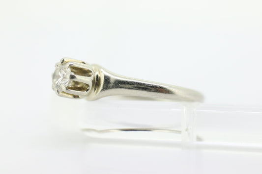 14k TRAUB Orange Blossom Ring. Diamond Solitaire Claw Set. Antique ORANGE Blossom Ring. Stock(230)