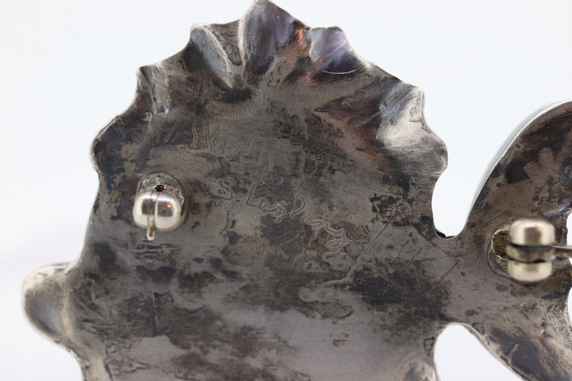 FISH sterling silver brooch. Vintage Large 925 Sterling Silver Fish Quartz Brooch pin. st(15)