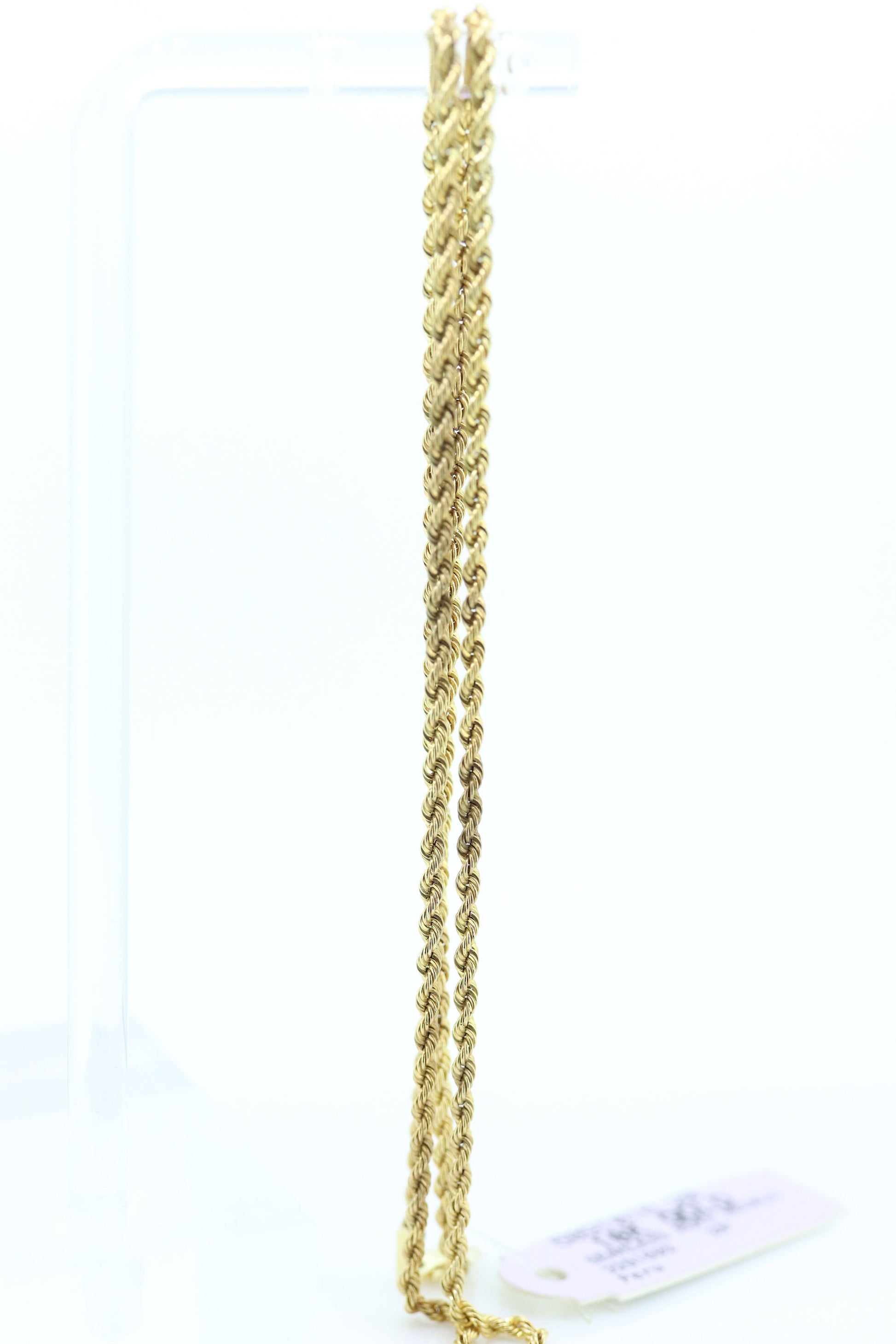 10k Rope Necklace. PERU 10k Hollow rope necklace. 20in 2mm wide st(50)