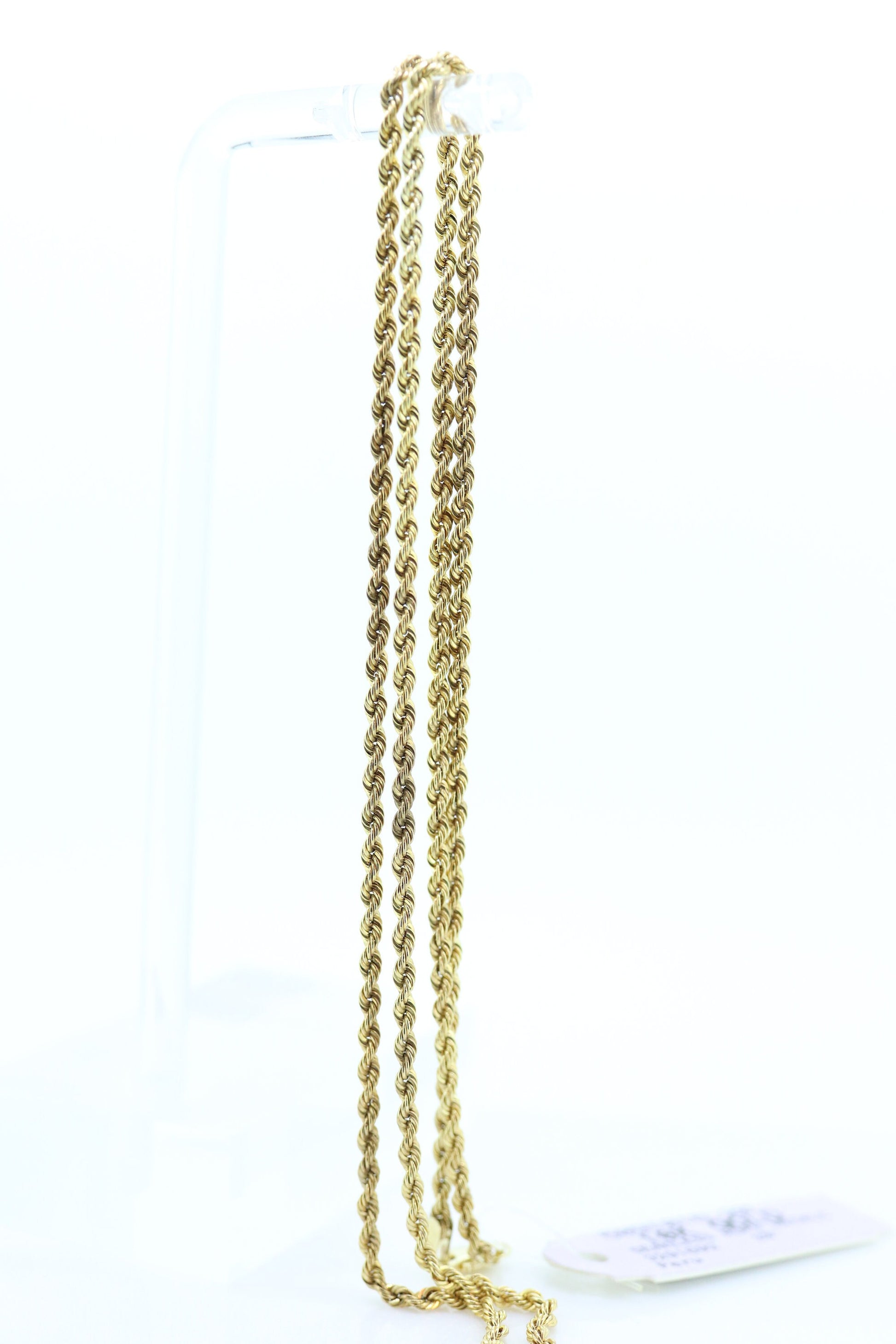 10k Rope Necklace. PERU 10k Hollow rope necklace. 20in 2mm wide st(50)