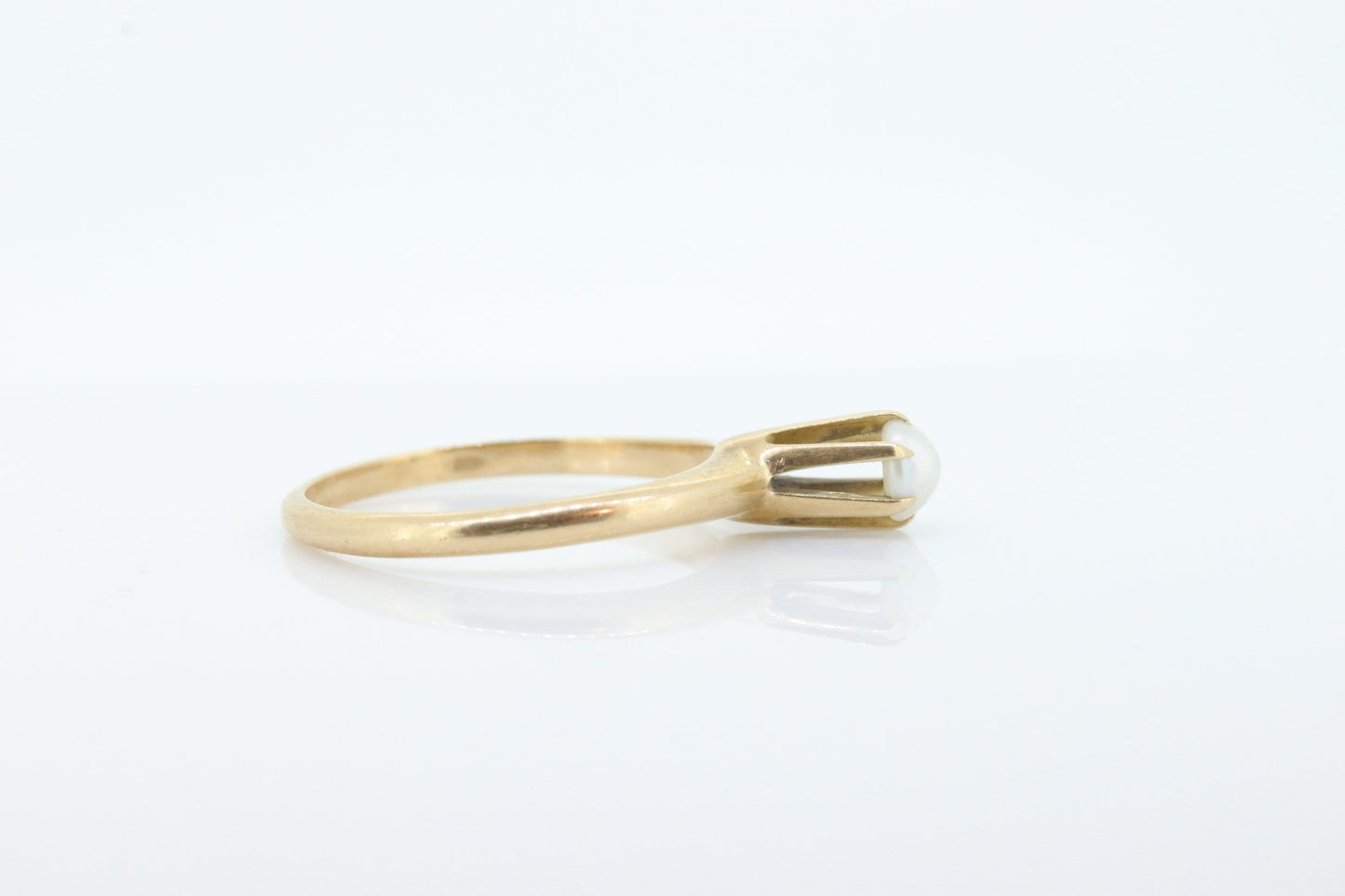 Otsby Barton Pearl Ring. 14k Yellow Gold HIGH Claw Design. OB from Art Deco 1920 Era. Pearl Seed Claw ring. st138