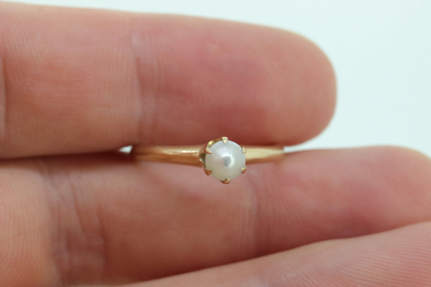 Otsby Barton Pearl Ring. 14k Yellow Gold HIGH Claw Design. OB from Art Deco 1920 Era. Pearl Seed Claw ring. st138