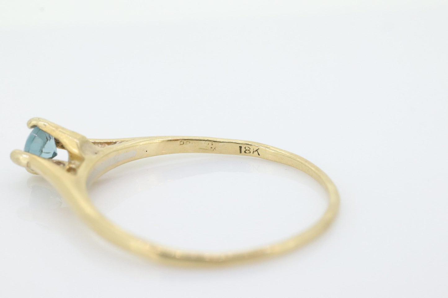 18k Orange Blossom Ring. Light Blue Topaz Solitaire Claw Set. Antique ORANGE Blossom Ring. Stock(62)