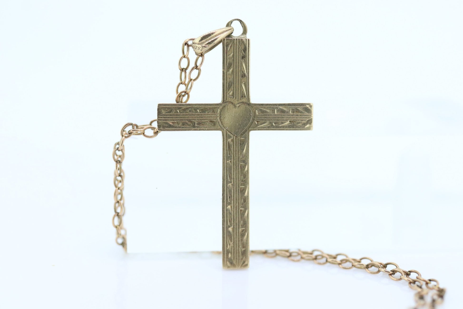 10k Cross Pendant and 10k Rolo Chain necklace