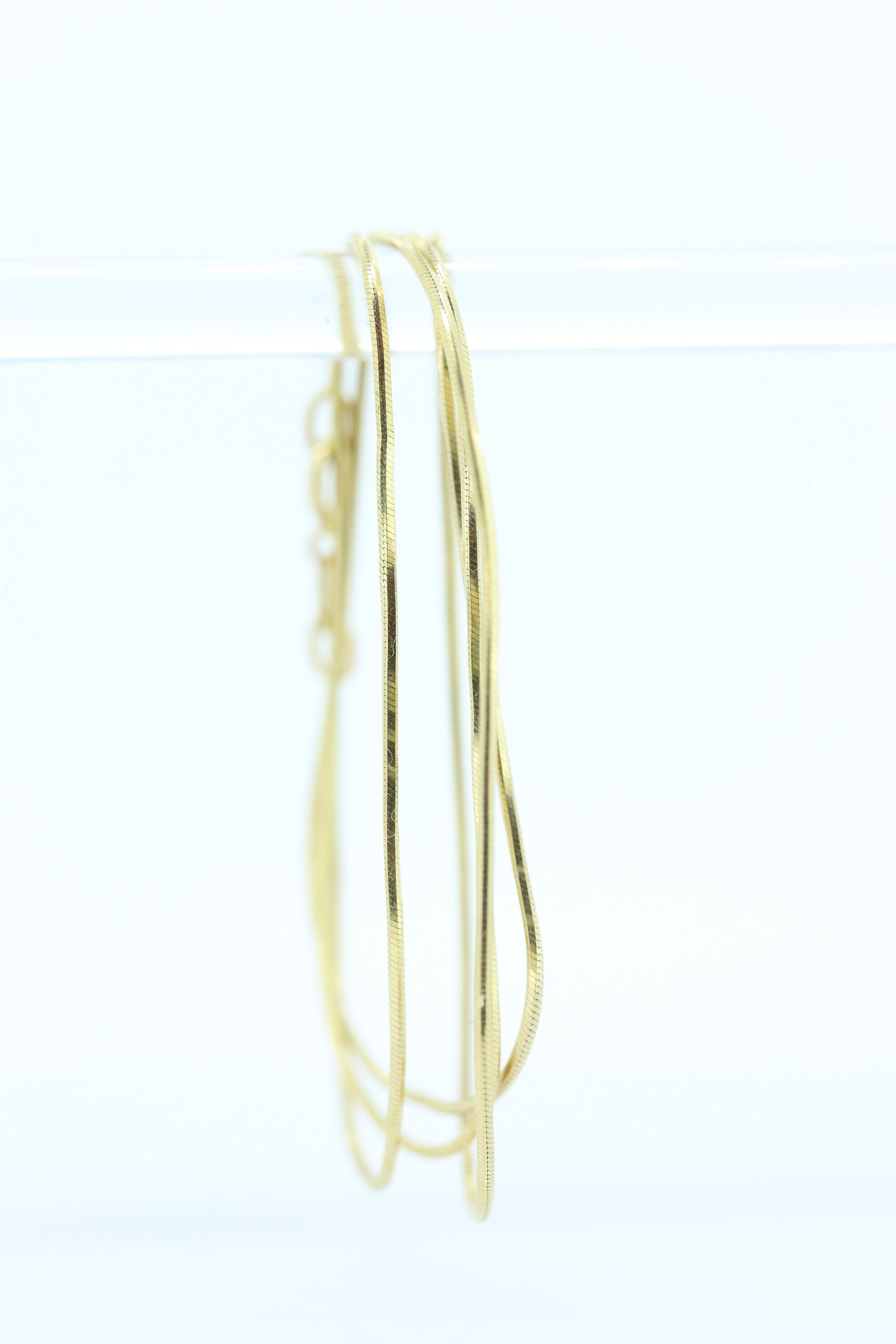 14k Round Omega  Necklace. 14k Yellow Gold OMEGA Snake chain Necklace. 1mm 16in length. st46