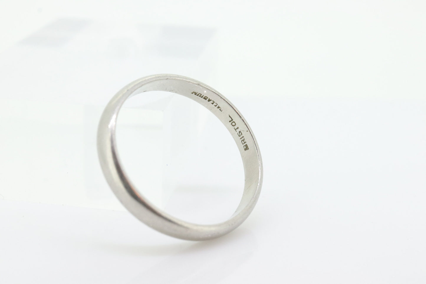 Palladium half round BRISTOL wedding band. Mens Palladium band. BRISTOL Palladium Band. Sz10.75. st(83)