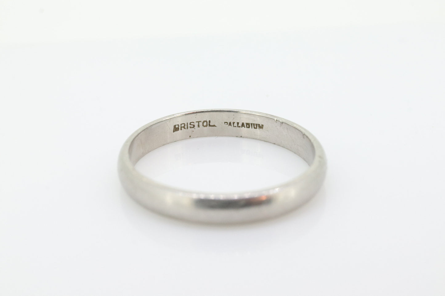 Palladium half round BRISTOL wedding band. Mens Palladium band. BRISTOL Palladium Band. Sz10.75. st(83)