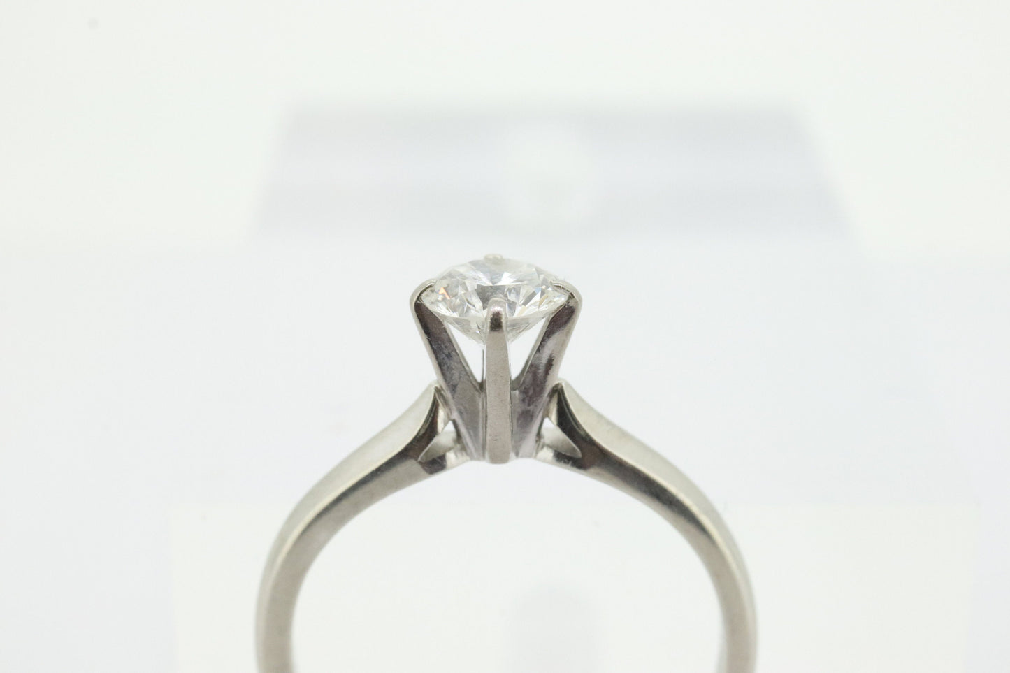 JABEL 18k 1/2ct Diamond Solitaire ring. Vintage 18k White Gold Diamond Engagement Ring JABEL. st(575)