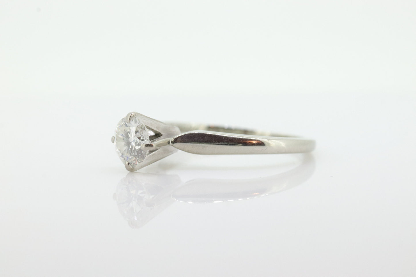 JABEL 18k 1/2ct Diamond Solitaire ring. Vintage 18k White Gold Diamond Engagement Ring JABEL. st(575)