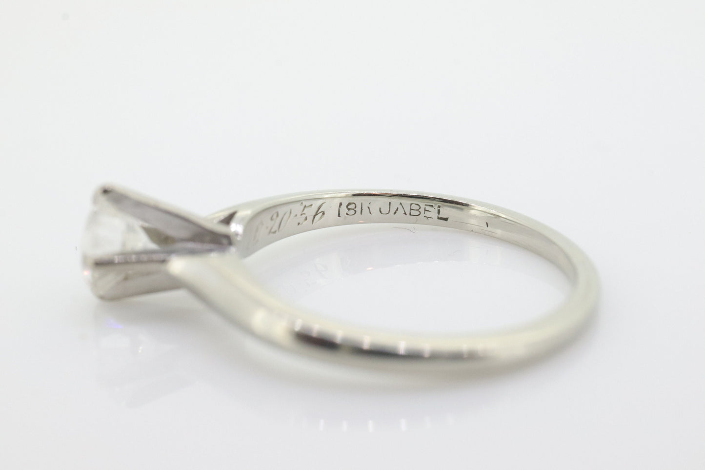 JABEL 18k 1/2ct Diamond Solitaire ring. Vintage 18k White Gold Diamond Engagement Ring JABEL. st(575)